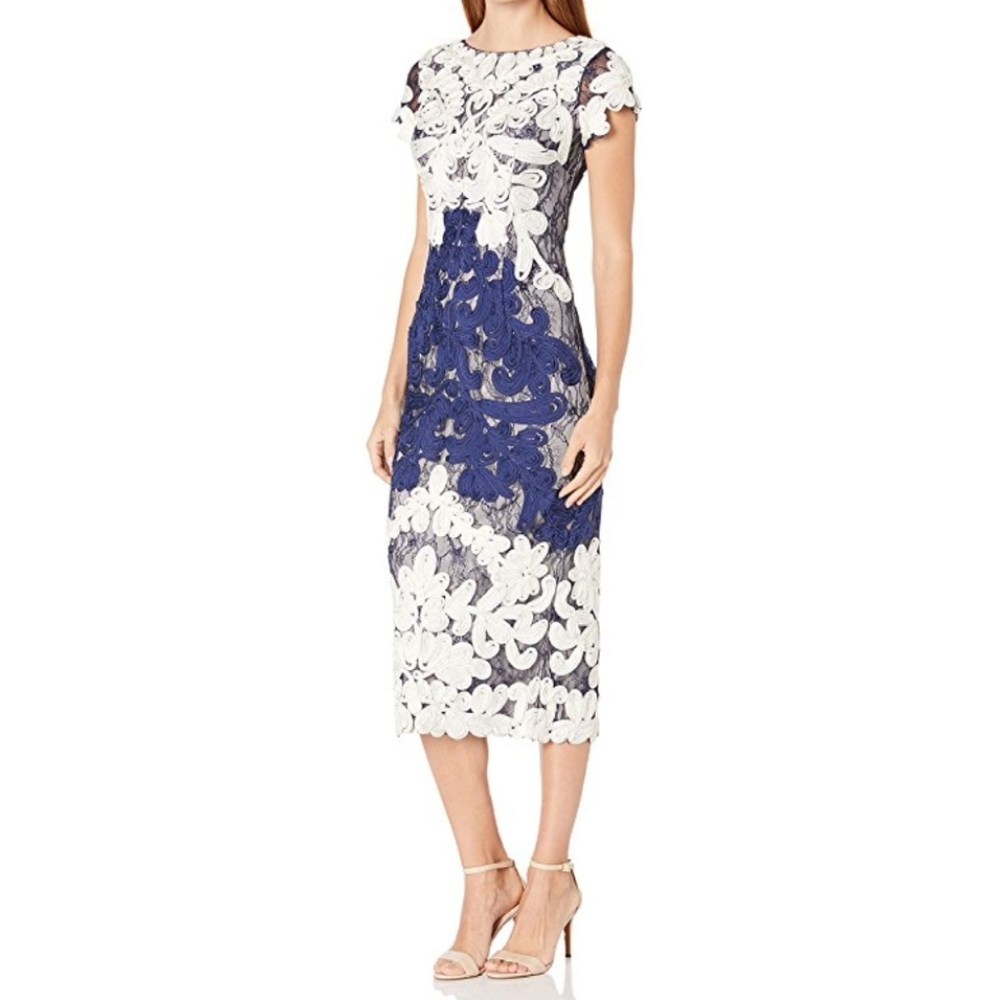 NWT Embroidered Midi Dress